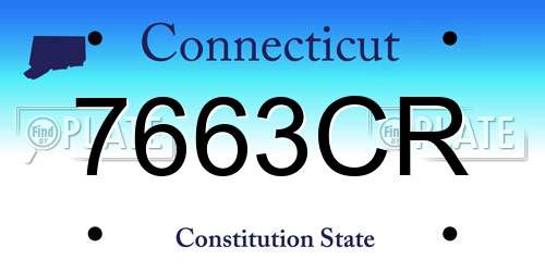 7663CR Connecticut License Plate