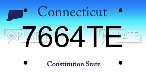 7664TE Connecticut License Plate