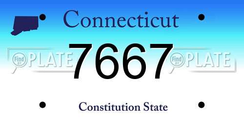 7667 Connecticut License Plate