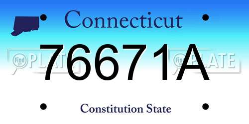 76671A Connecticut License Plate