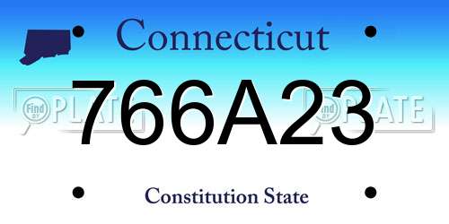 766A23 Connecticut License Plate