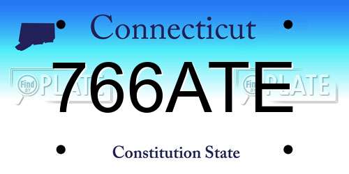 766ATE Connecticut License Plate