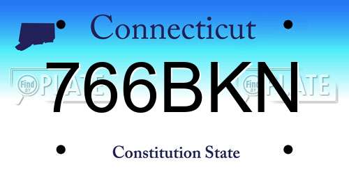 766BKN Connecticut License Plate