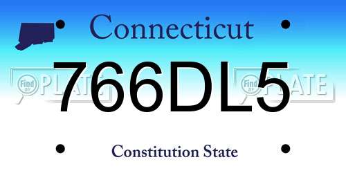766DL5 Connecticut License Plate