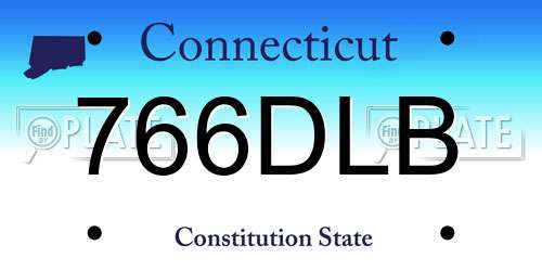 766DLB Connecticut License Plate