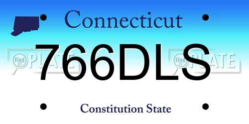 766DLS Connecticut License Plate