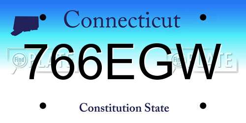 766EGW Connecticut License Plate