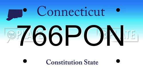 766PON Connecticut License Plate