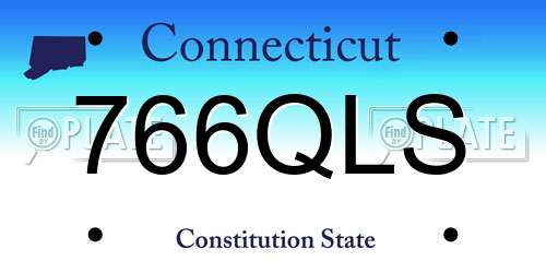 766QLS Connecticut License Plate