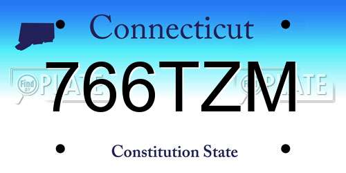766TZM Connecticut License Plate