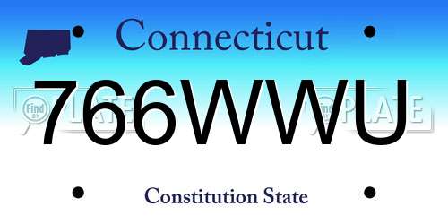 766WWU Connecticut License Plate