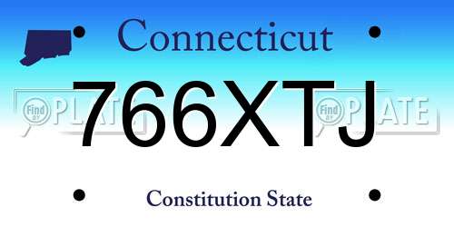 766XTJ Connecticut License Plate