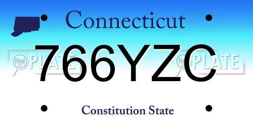 766YZC Connecticut License Plate
