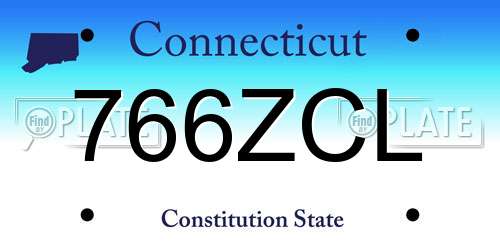 766ZCL Connecticut License Plate