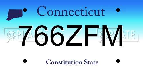 766ZFM Connecticut License Plate