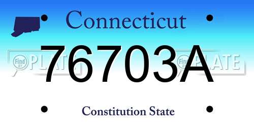 76703A Connecticut License Plate