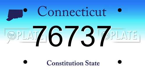 76737 Connecticut License Plate