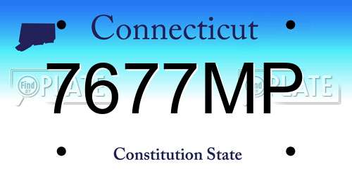 7677MP Connecticut License Plate