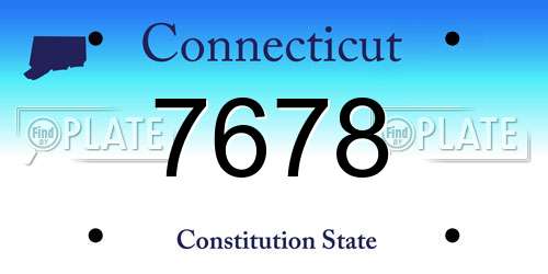 7678 Connecticut License Plate