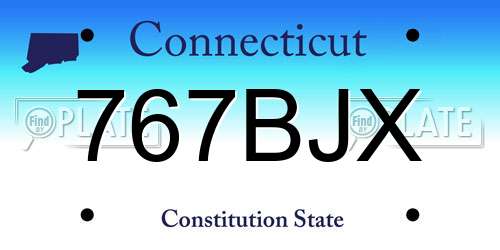 767BJX Connecticut License Plate