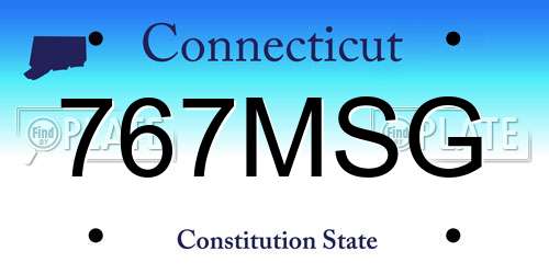 767MSG Connecticut License Plate