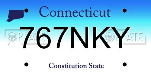 767NKY Connecticut License Plate