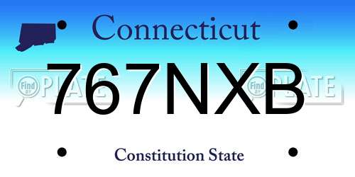 767NXB Connecticut License Plate