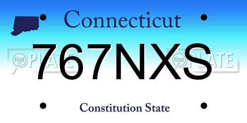 767NXS Connecticut License Plate