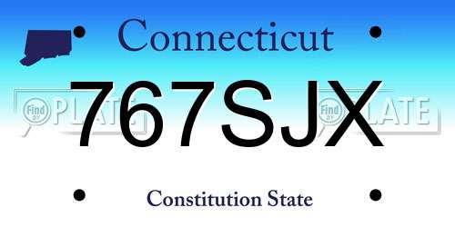 767SJX Connecticut License Plate
