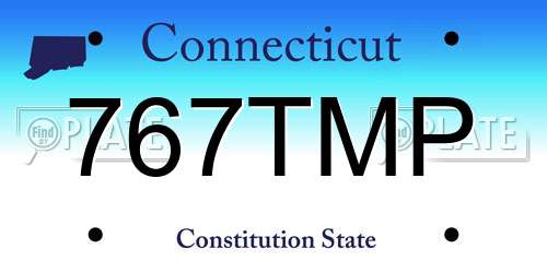 767TMP Connecticut License Plate