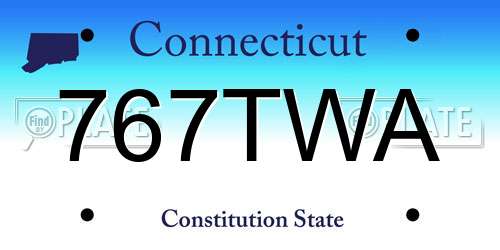 767TWA Connecticut License Plate