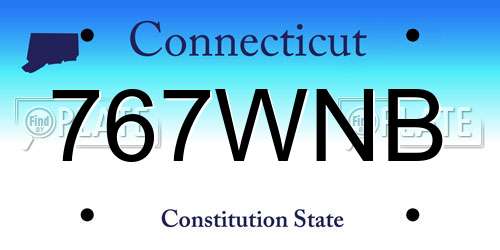 767WNB Connecticut License Plate