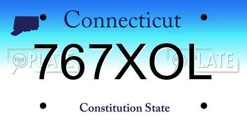 767XOL Connecticut License Plate