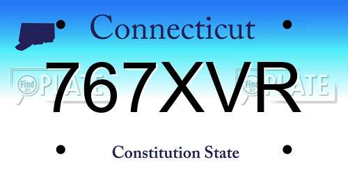 767XVR Connecticut License Plate