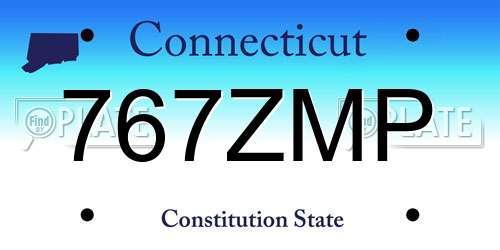 767ZMP Connecticut License Plate