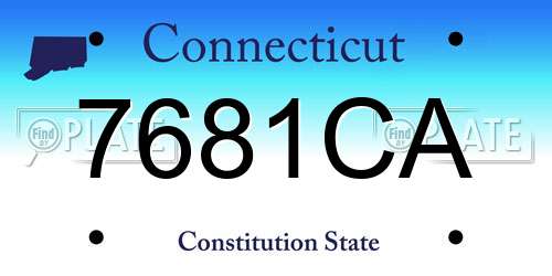7681CA Connecticut License Plate