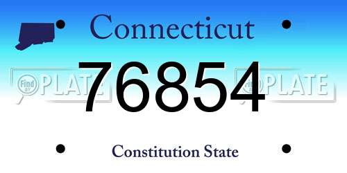 76854 Connecticut License Plate