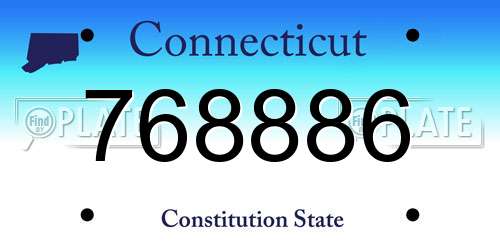 768886 Connecticut License Plate