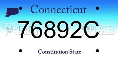 76892C Connecticut License Plate