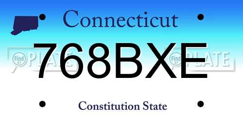 768BXE Connecticut License Plate