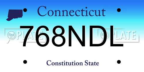 768NDL Connecticut License Plate