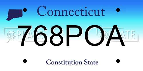 768POA Connecticut License Plate