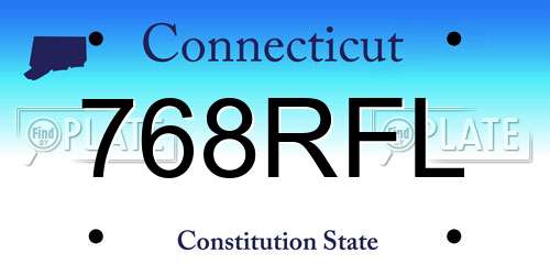 768RFL Connecticut License Plate