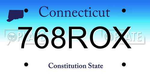 768ROX Connecticut License Plate
