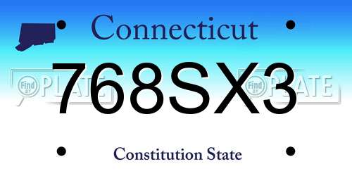 768SX3 Connecticut License Plate