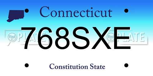 768SXE Connecticut License Plate