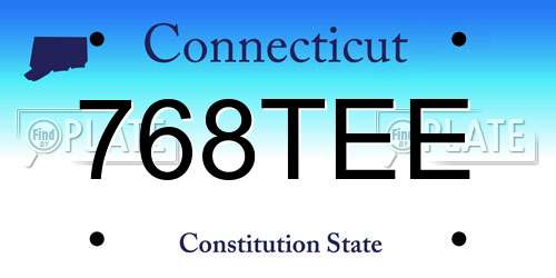 768TEE Connecticut License Plate