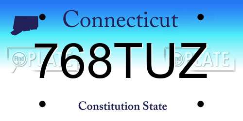 768TUZ Connecticut License Plate