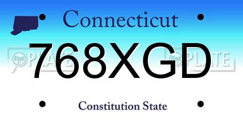 768XGD Connecticut License Plate