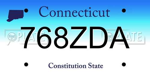 768ZDA Connecticut License Plate